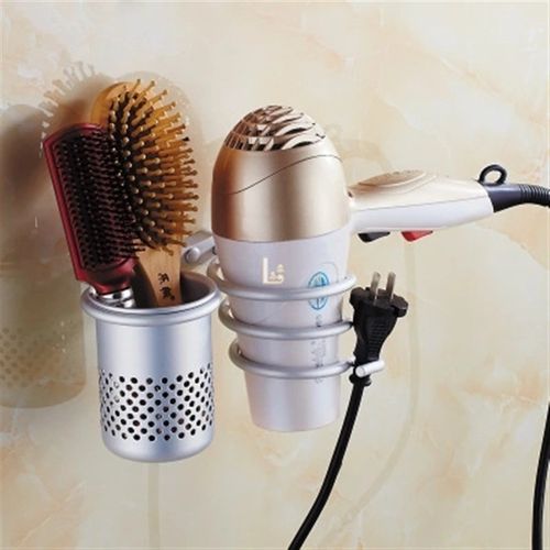 吹风机架太空铝卫生间欧式金色浴室太空铝放梳子置物架电吹风架子