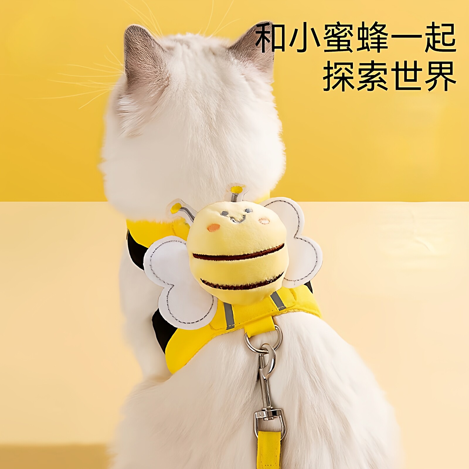 遛猫专用猫咪外出牵引绳防挣脱不勒脖背心式小猫小型犬卡通猫绳