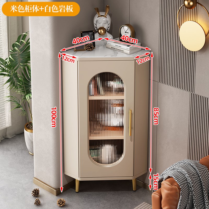 HF2X转角柜墙角柜客厅轻奢感角几拐角矮柜卧室三角形储物柜收