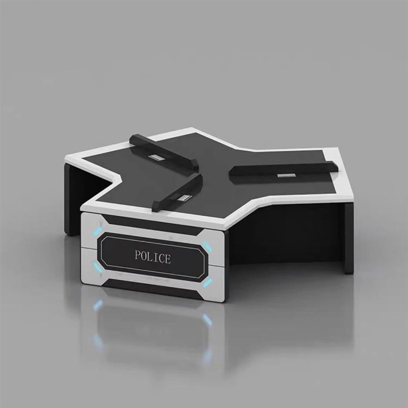 烤漆科技感电脑办公桌指挥中心控制台L形操作台异形员工位职员桌