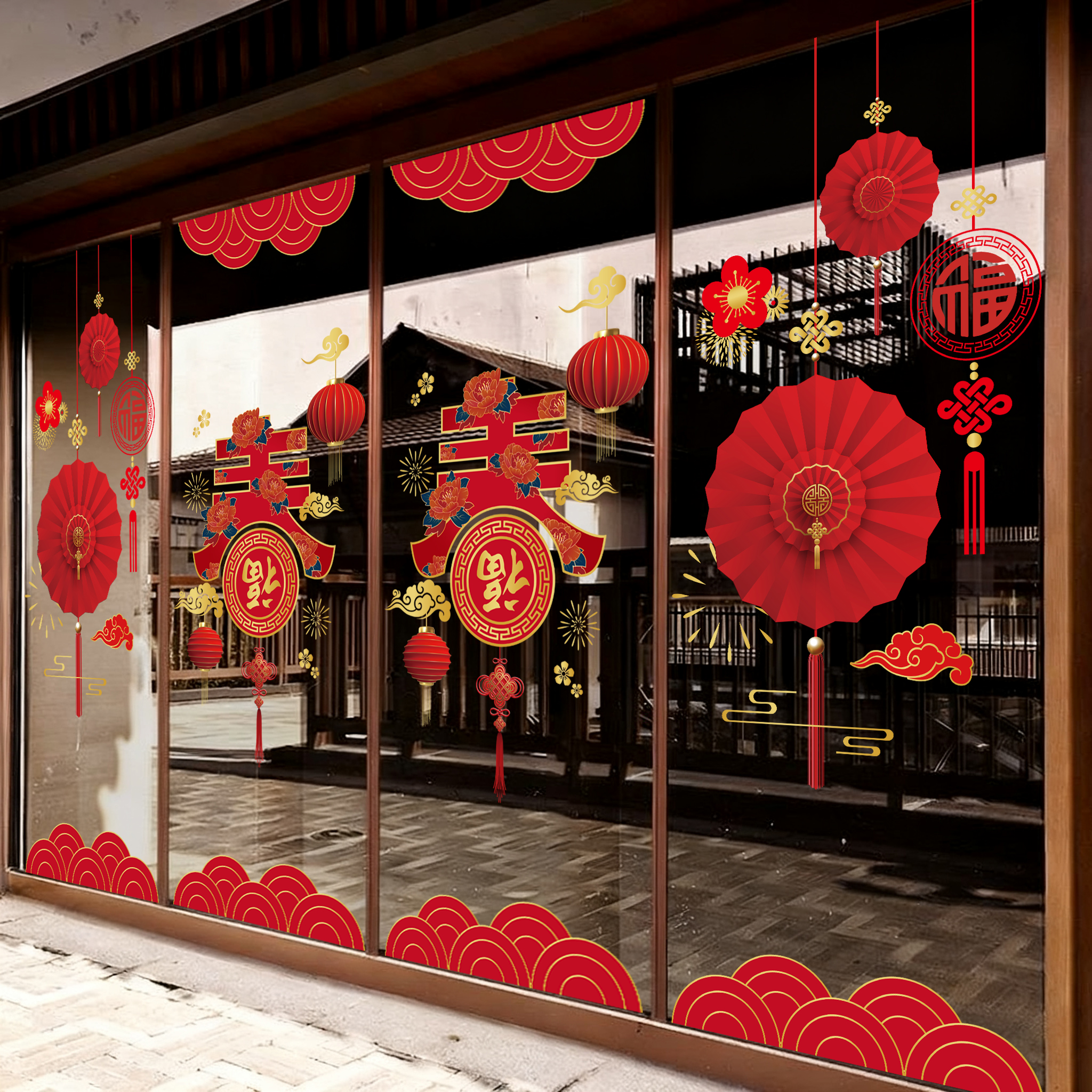 新款新年贴纸2026马年静电窗花