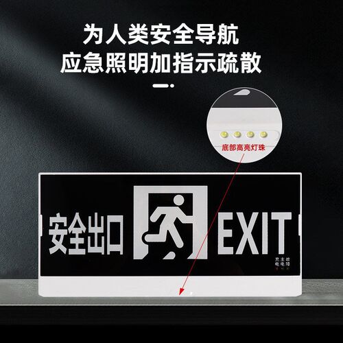 2024新国标安全出口指示牌应急照明灯二合一疏散复合灯消防应急灯