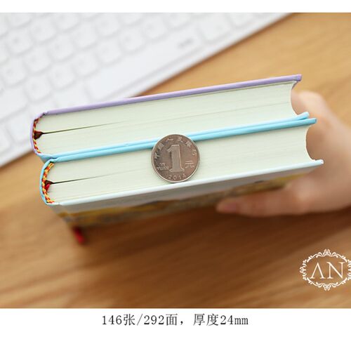 包邮 手绘彩页插画加厚精装本子 小清新彩色日记手帐本笔记本文具