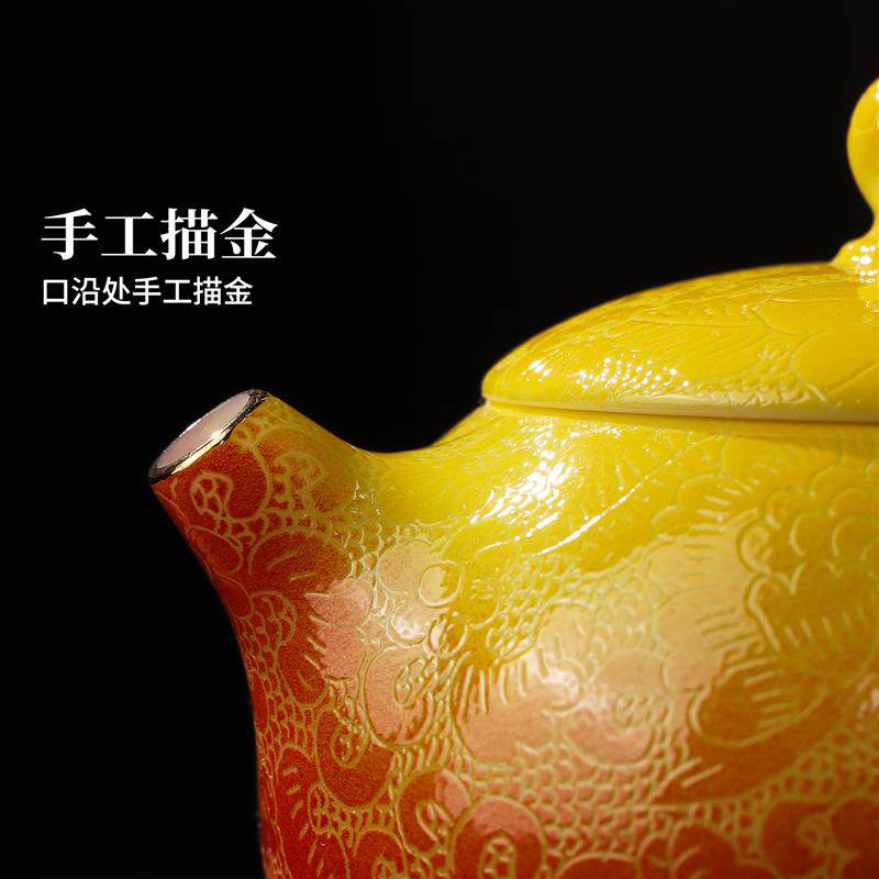 景德镇陶瓷茶具西施壶一人茶壶单壶双色扒花泡茶2026女士茶壶套组