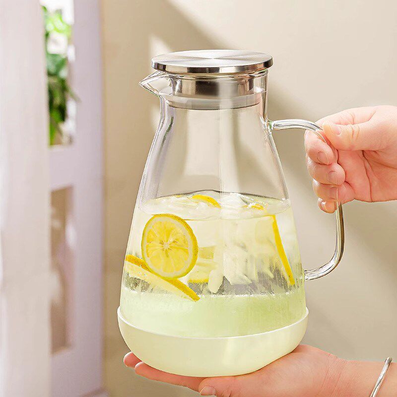包邮玻璃泡茶壶冷水壶冷水壶家用耐热大容量果汁冷泡壶冷水壶凉白