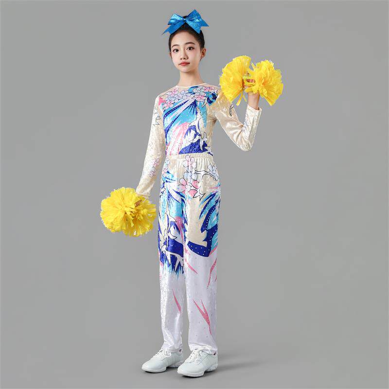 成人儿童艺考体操服竞技健美操套装比赛服啦啦操团体操亮钻表演服