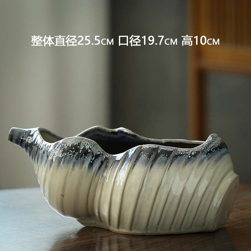 无孔花盆陶瓷水培创意铜钱草睡莲碗莲水养植物绿萝大口径多肉花盆