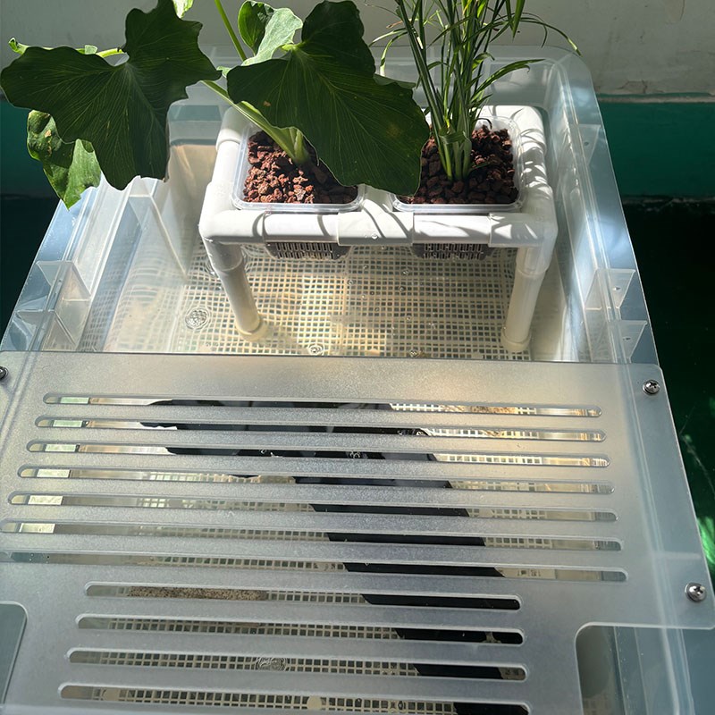 塑料乌龟缸家用鱼苗饲养箱高透带排水养鱼箱造景大号鱼缸水族箱子