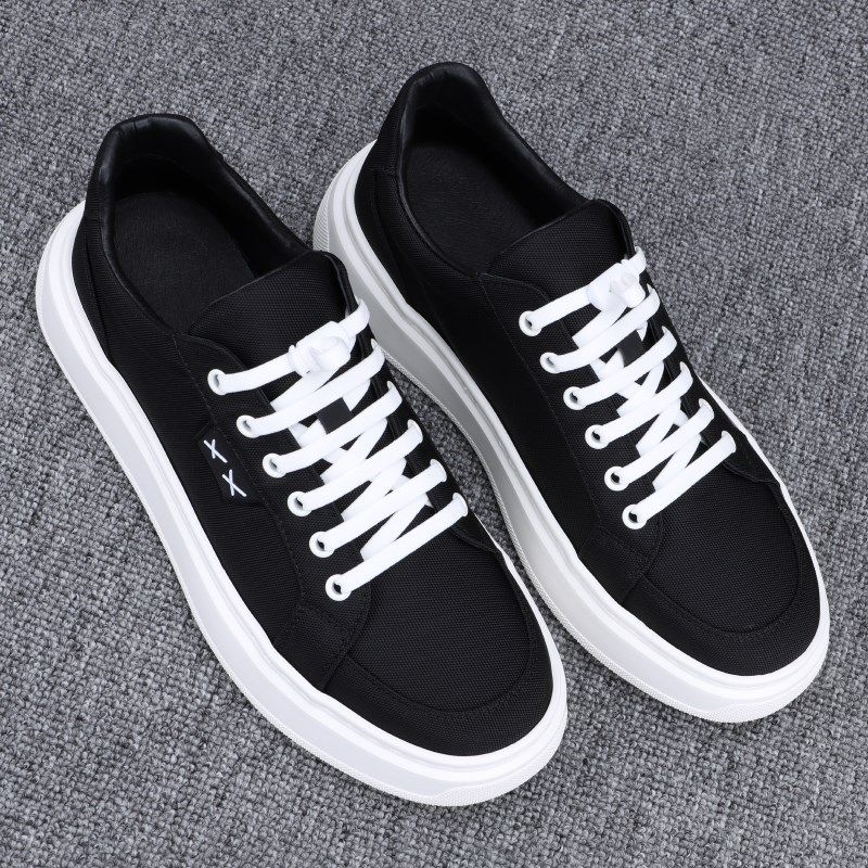 高级感颗粒布男鞋潮流厚底u一脚蹬透气帆布鞋日常白底透气休闲板,流行男鞋,布鞋,淘宝优惠券,粉丝福利购,淘宝优惠卷