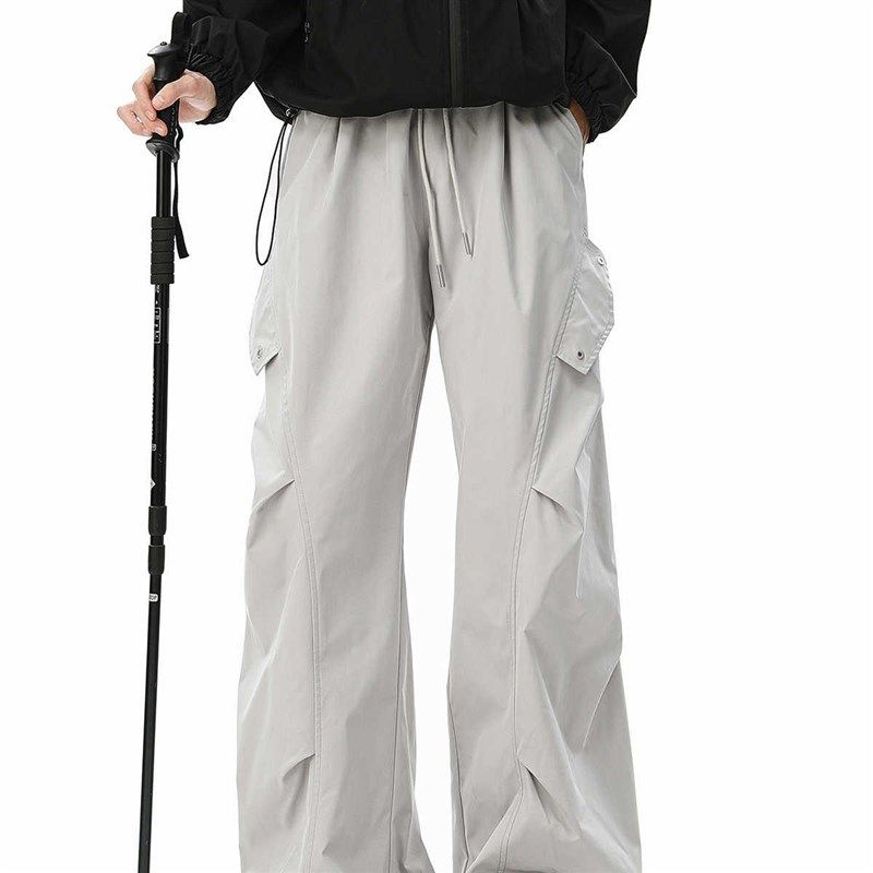 褶皱冲锋裤男2025夏季新款户外机能风I伞兵工装裤宽松直筒休闲长,男装,卫裤,淘宝优惠券,粉丝福利购,淘宝优惠卷