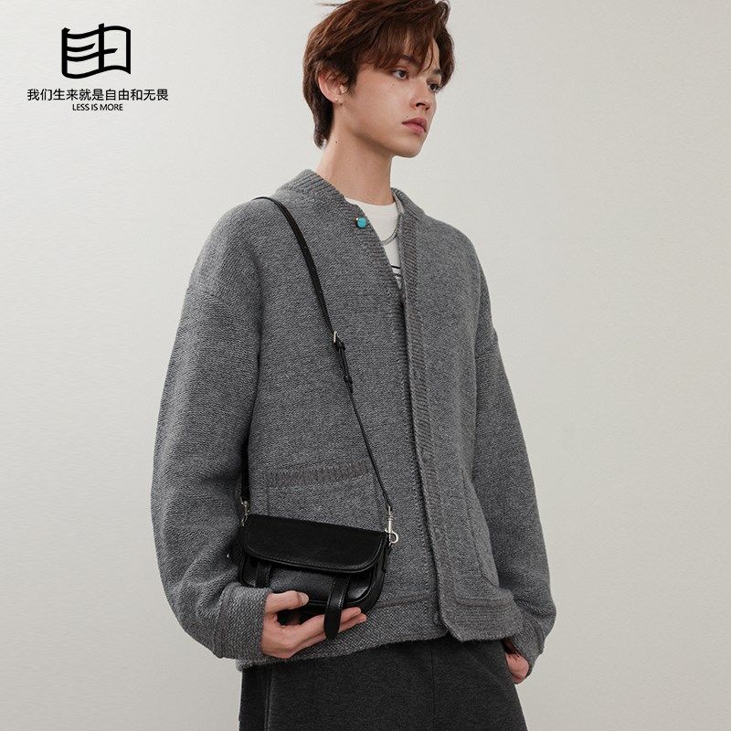 简约通勤斜挎手机包2025新款男包迷你小包M包高级感软皮单肩小挎