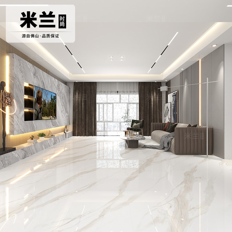 新鱼肚金900X1800大理石瓷砖别墅酒店客厅地砖背W景墙砖密缝连纹