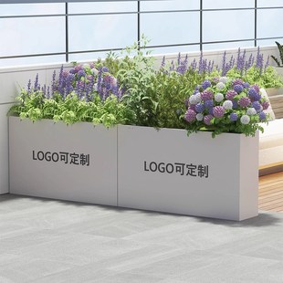 户外铁艺镀锌板花箱室外摆种植箱隔断围栏广场庭院U花坛商业街花