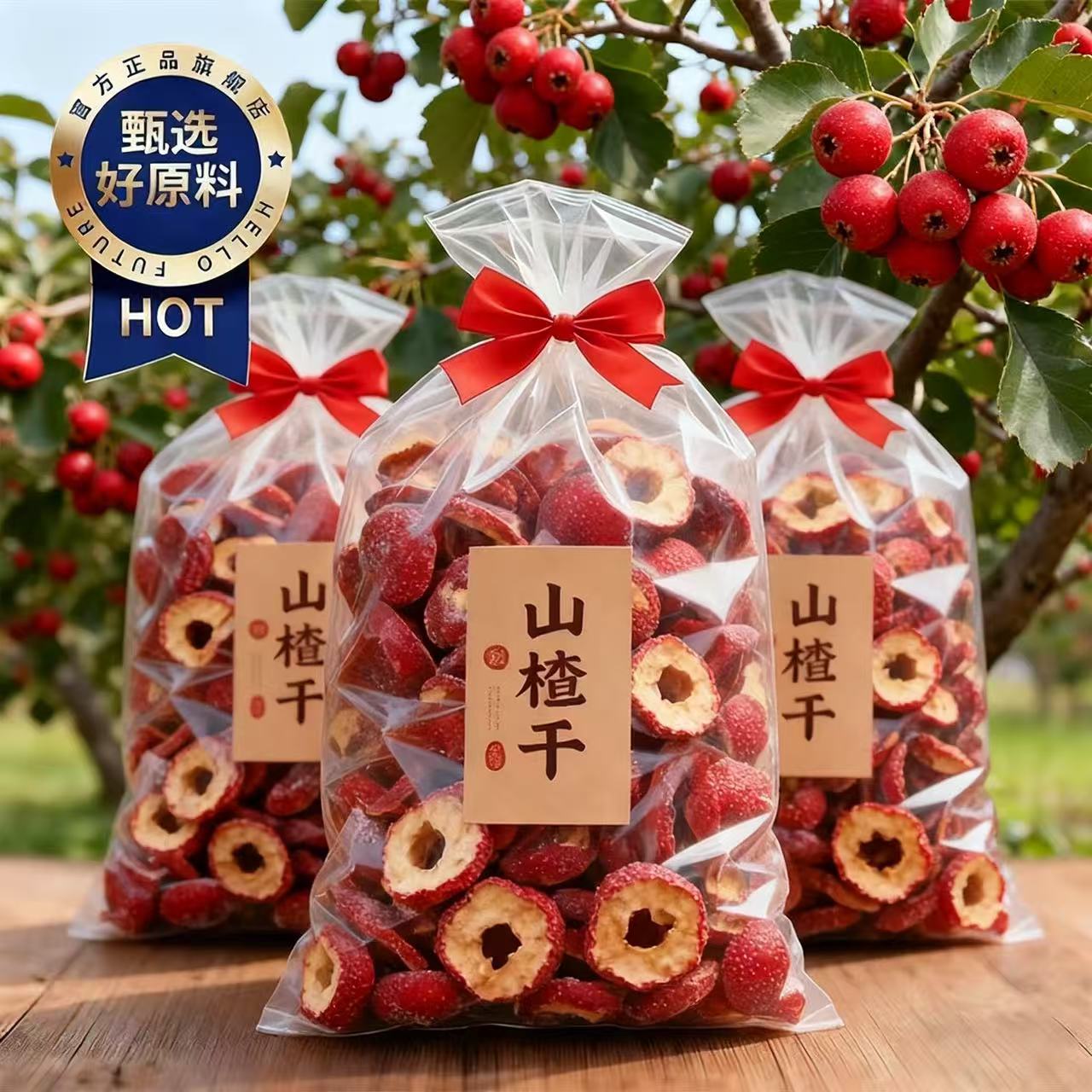 天然新货无核空心山楂干中药材