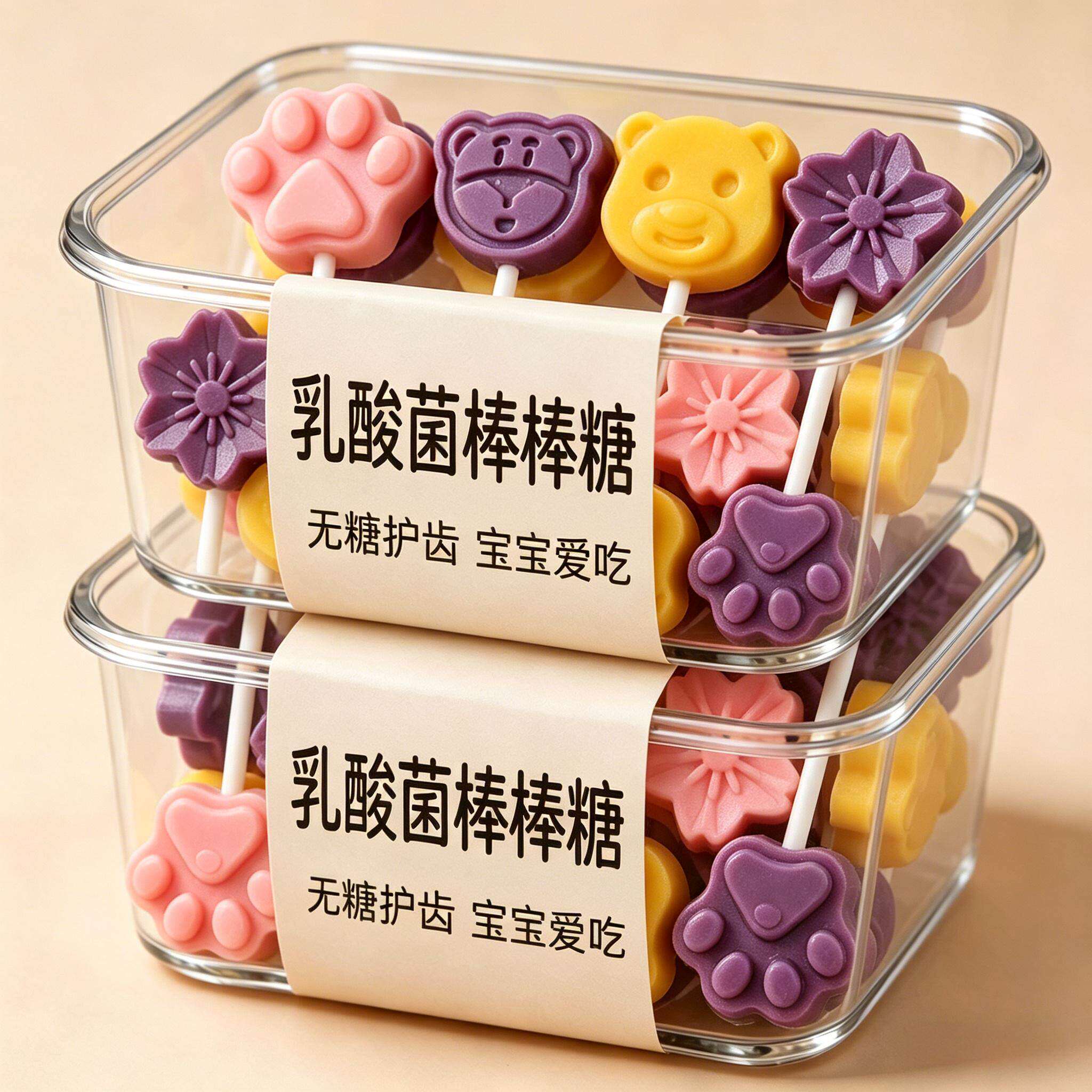 乳酸菌维c棒棒糖无糖精官方旗舰店儿童吃不蛀牙零食糖果独立包装