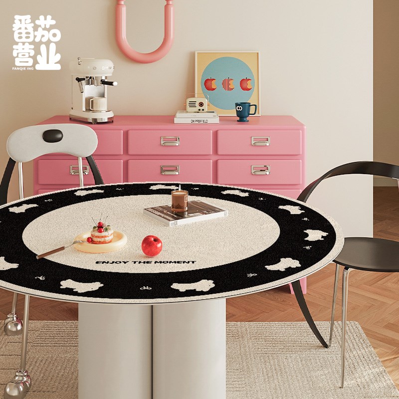 韩系可爱家用圆形餐桌垫皮革防水免洗可擦隔热垫茶几桌面保护垫子