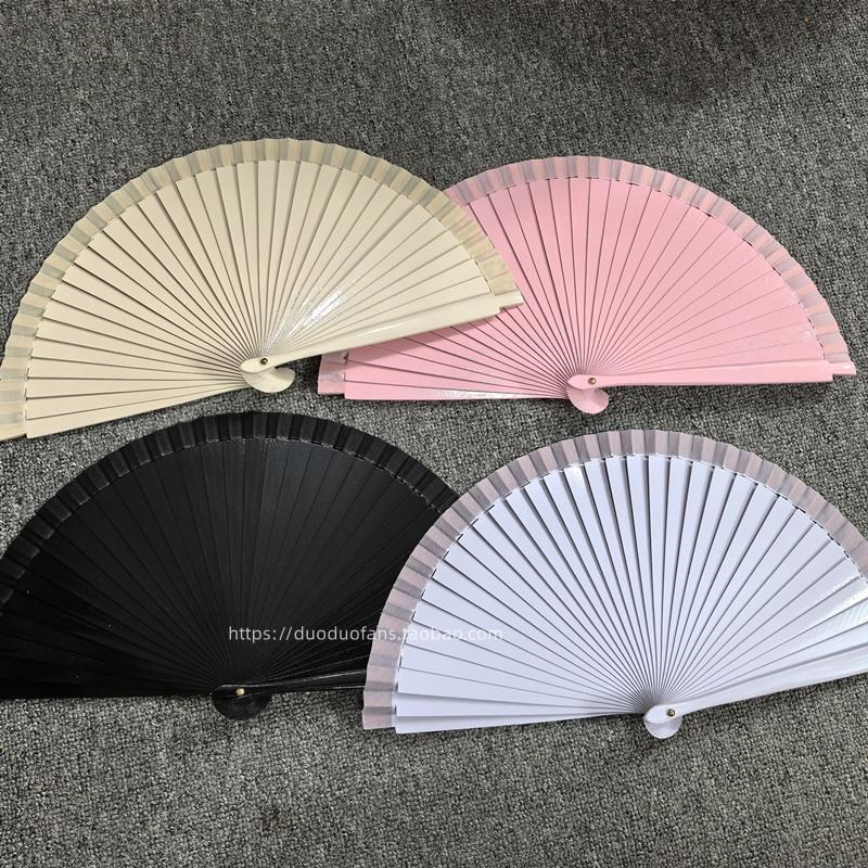 Anita木扇定制21厘米光面西班牙扇子素面折叠纯色舞蹈扇