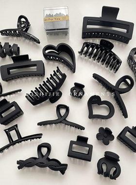 2025年新款黑色抓夹大号女简约发夹网红后脑勺夹子盘发鲨鱼夹头饰