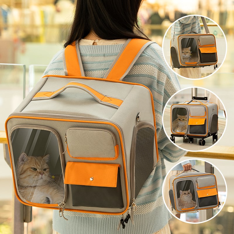 猫包外出便携宠物拉杆箱猫双肩背包狗狗推车M旅行太空舱猫咪行李