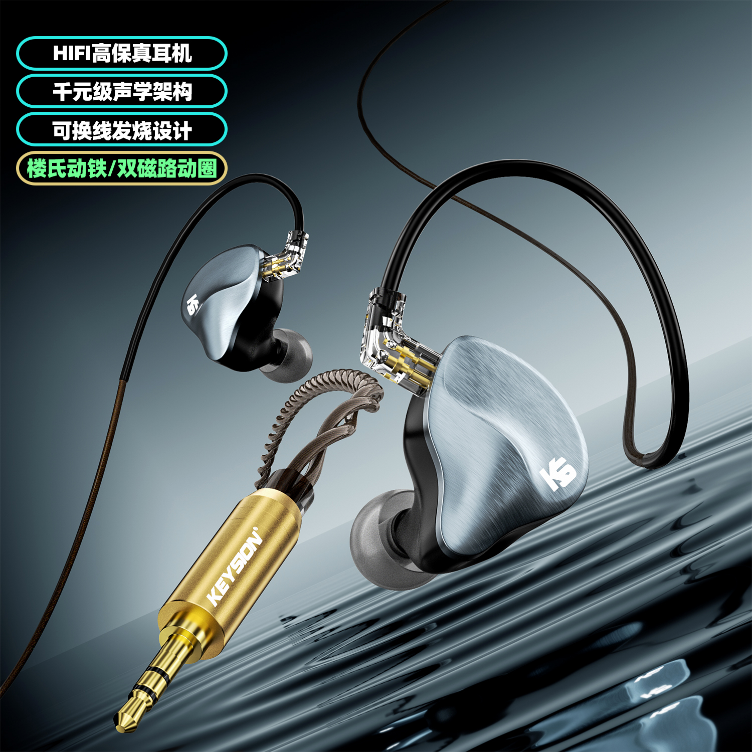 楼氏动铁双磁入耳式有线耳机