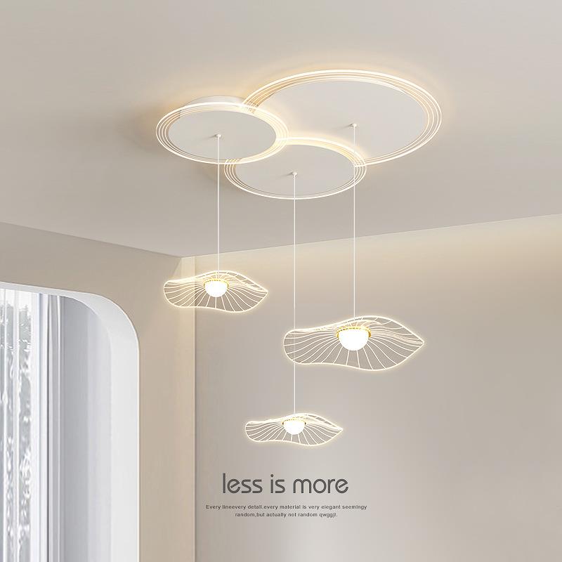 异形荷叶客厅吊灯现代简约奶油风大厅灯个性大气家用led吸顶吊灯