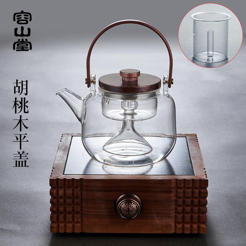 容山堂玻璃煮茶壶蒸煮茶器提梁壶大号烧水壶全自动电陶炉茶具套装
