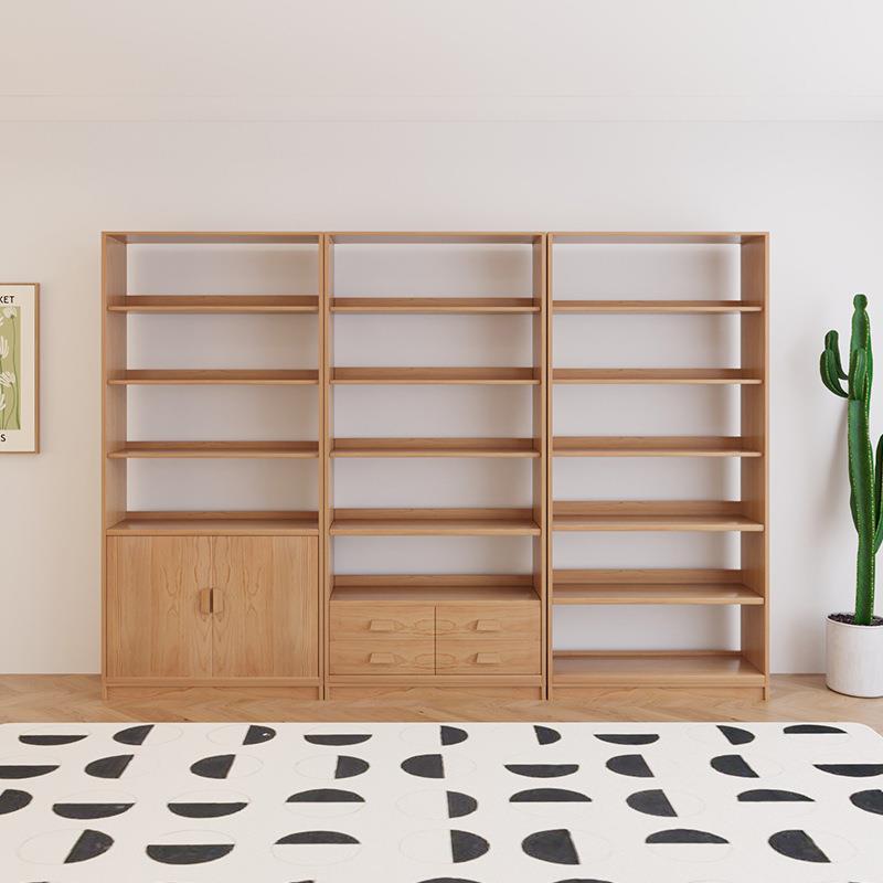 北欧实木组合家用客厅现代简约简易一体多层书架落地收纳柜置物架