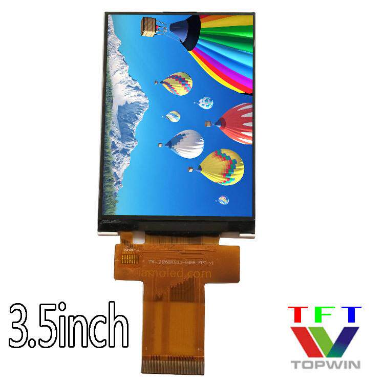 3.5英寸RGB液晶显示屏全视角320x480点阵屏topwin全彩色工控仪表