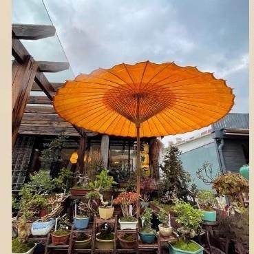 XM户外围炉煮茶防水油纸伞梦华录款茶舍装饰休闲伞庭院竹桌椅遮阳