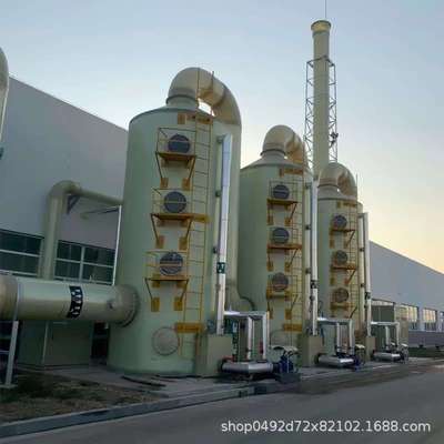 玻璃钢碱洗水喷淋塔酸雾吸收排烟净化有机废气处理成套设备