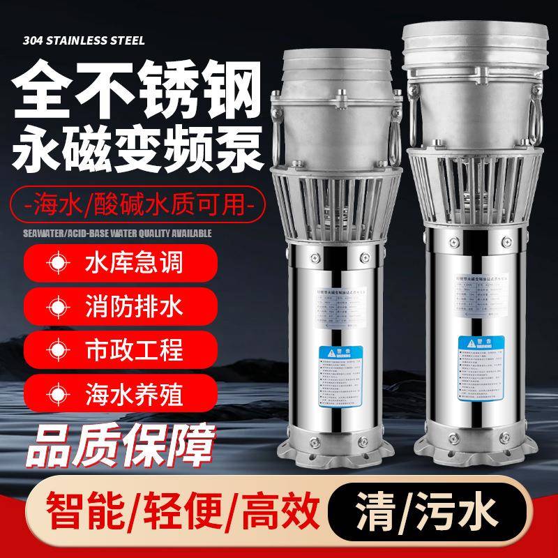 便携式永磁变频防洪泵全不锈钢轴流式海水泵排涝大流量防汛抗洪泵