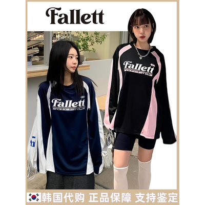韩国潮牌fallet长袖球衣美式复古