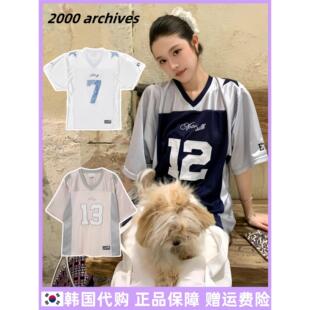 韩国2000 archives美式球衣7短袖12t恤易梦玲李智妍洪恩採同款ins