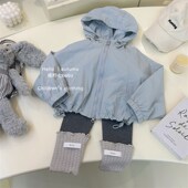 儿童休闲连帽冲锋衣潮 新款 咸柠七女童韩版 洋气风衣外套2024秋款