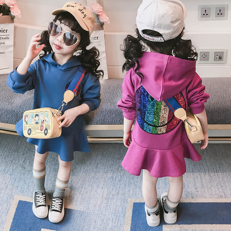 女宝宝一体绒卫衣裙子纯棉公主裙2021女童加绒连衣裙中小童秋冬裙