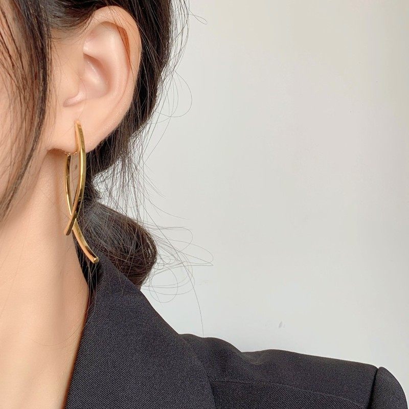 金属鱼尾蚊香盘耳夹无耳洞镜面交叉耳钉耳环简约冷淡风法式耳饰,饰品/流行首饰/时尚饰品新,耳环,淘宝优惠券,粉丝福利购,淘宝优惠卷