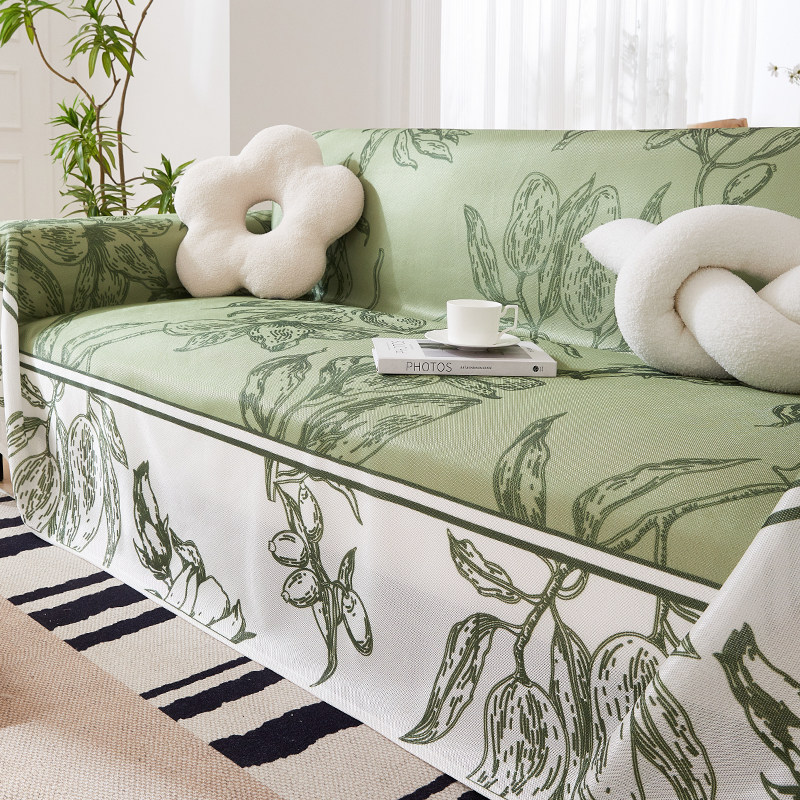 沙发盖布夏季凉席冰垫简约小清新夏天冰丝薄款一体全包套罩冰垫巾