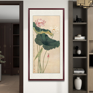 名家字画于飞暗国画入户玄关装饰画新中式背景墙壁客厅办公室挂画