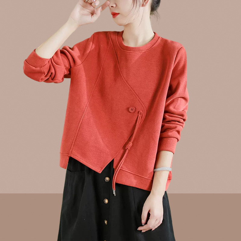 2024春秋装新款卫衣女款小个子短款设计感上衣爆款洋气不规则女装