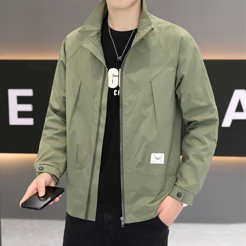 外套男春秋季休闲韩版时尚男装2023年新款帅气百搭夹克薄款上衣服