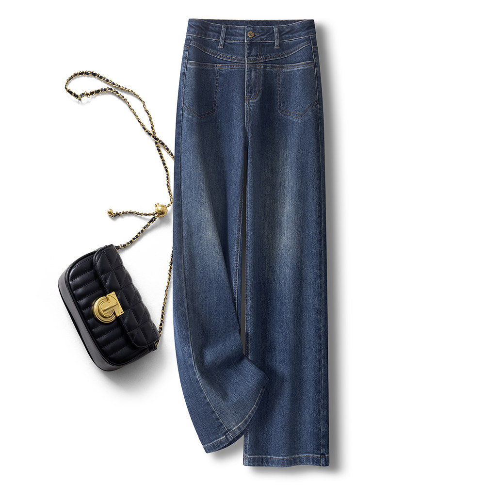 大码牛仔阔腿裤女春秋季2024新款时尚胖MM高级感显瘦高腰直筒长裤,女装/女士精品,大码裤装,淘宝优惠券,粉丝福利购,淘宝优惠卷