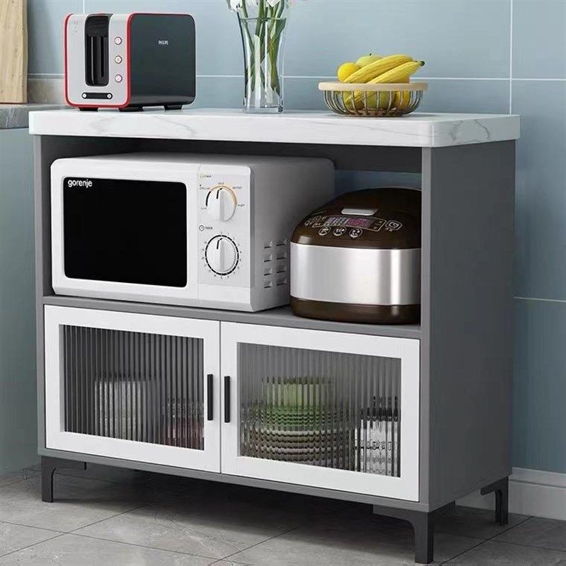 大理石餐边柜橱柜碗柜微波炉置物架厨房玻璃储物柜现代简约,住宅家具,餐边柜,淘宝优惠券,粉丝福利购,淘宝优惠卷