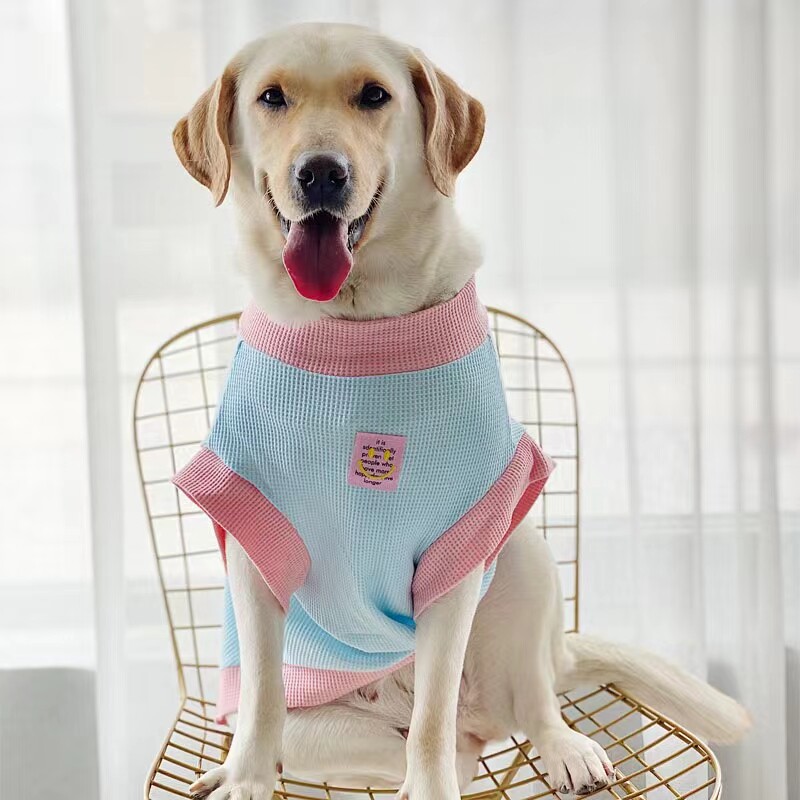 狗狗衣服大型犬夏季薄款拉布拉多金毛衣服大狗宠物无袖衣薄款衣服