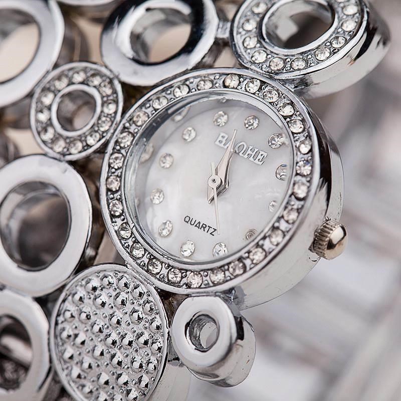 Women&#39;s watch with mesh band and diamond inl.ay带镶