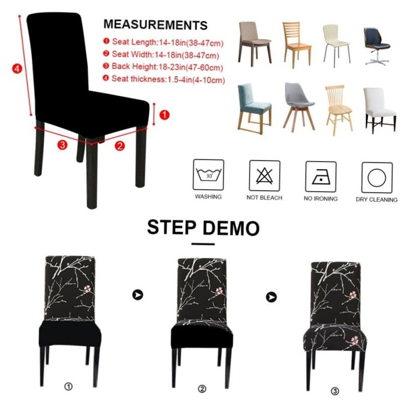 Spandex Elastic Printing Dining Chair cover Anti-dirtYy Kitc