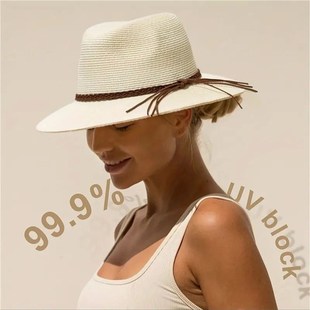 Pagnama Straw Belt Decor Braided Sun Classic HatSimple Cap