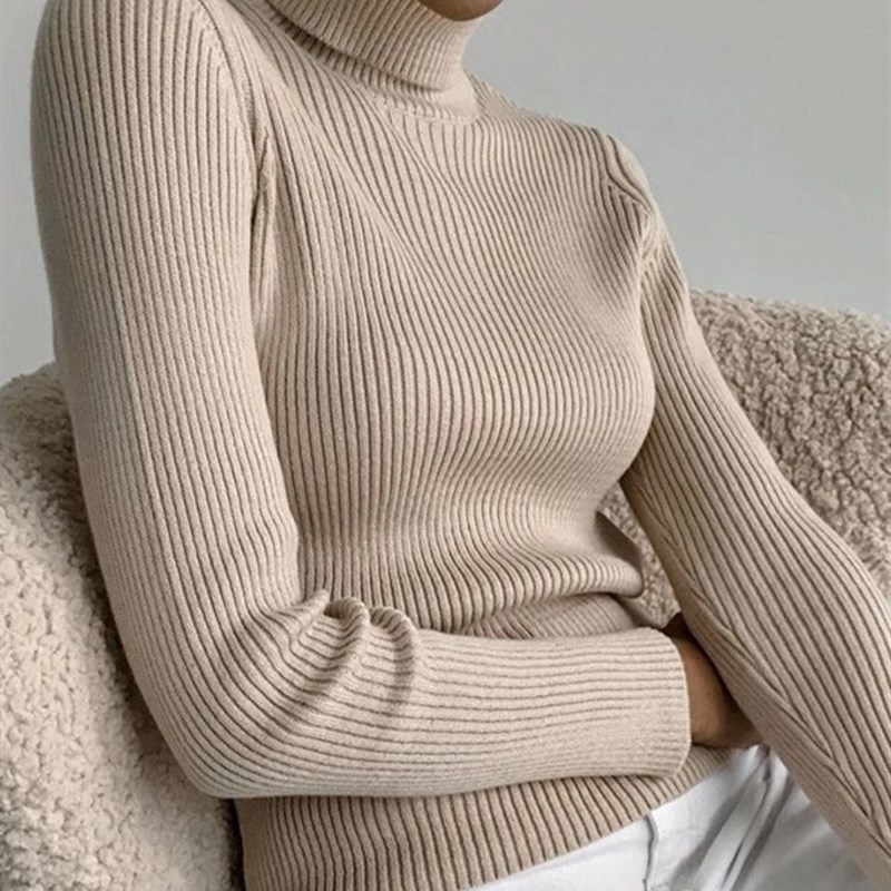 Women's Winter Swreaters Basic Pullover Turtle Neck