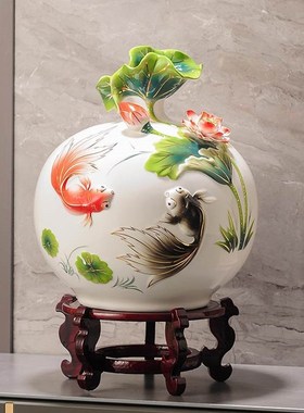 金玉满堂新中式客厅n玄关电视柜角几家居装饰品新房高档大摆件乔