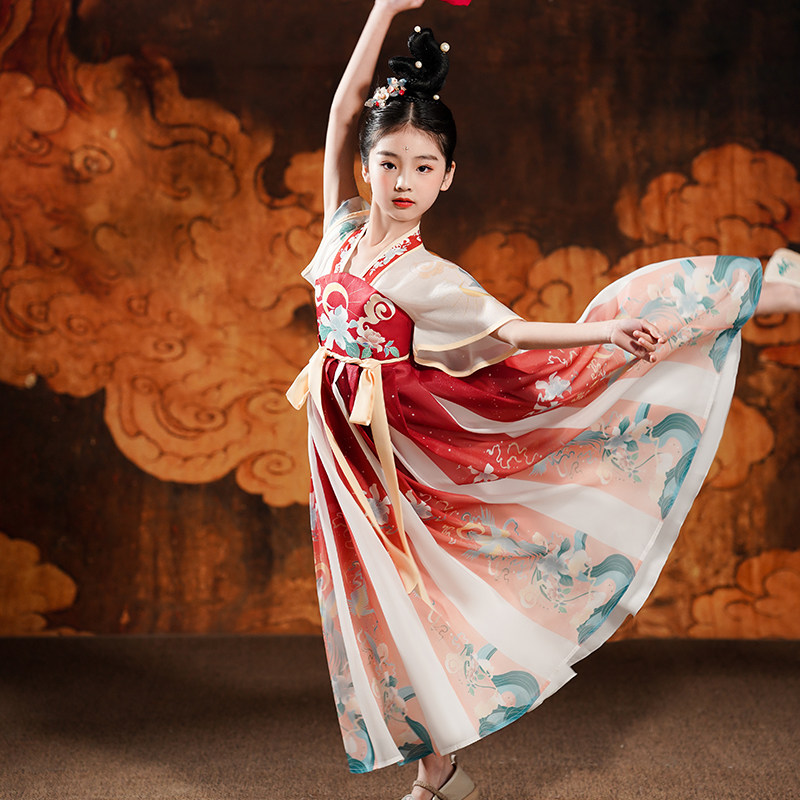 超仙女童夏季汉服2023新款古装儿童唐装古风夏装六一民族演出服装