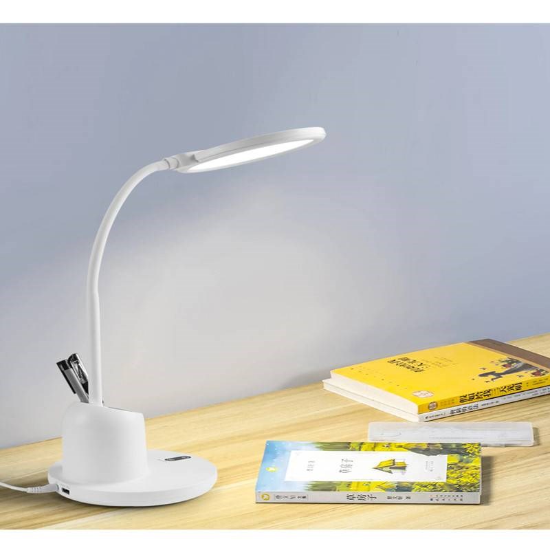 创意款LED笔筒护眼台灯 带充电蓄电手机支架触控多功能学生台灯